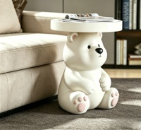 Table d'appoint en résine personnalisée BZY, sculpture d'ours polaire artisanale, décoration moderne pour la maison, meubles d'art, vente en gros B2B, OEM