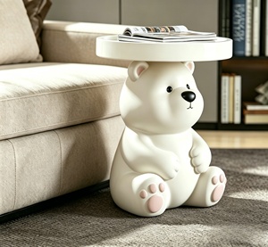 Tavolino Laterale BZY in Resina a Forma di Orso Polare, Scultura Animale Artigianale, Arredamento Moderno per la Casa, Arte, Commercio all'Ingrosso B2B, OEM - Product Image 4