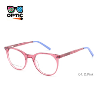 Monture de lunettes optiques en acétate pour enfants, forme ronde, durable et sûre, montures de lunettes de prescription en acétate pour enfants pour un usage quotidien