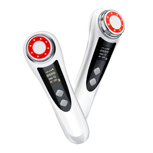Appareil de beauté électrique portatif pour usage domestique, lumière rouge et bleue, compresse chaude, microcourant EMS, outil facial multifonctionnel, soin de la peau ABS - Product Image 1