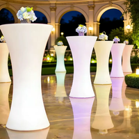 Table de bar à cocktails en plastique éclairée par LED, idéale pour les événements commerciaux, les fêtes, les salons automobiles, les loisirs en plein air