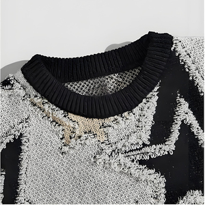 Personalizado OEM Men's Long Sleeve Drop Shoulder Crewneck Sweater Gráfico Y2K Solto Malha Pullover Tops para o Logotipo Frontal de Inverno - Product Image 3