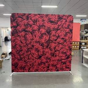 8 ft Tension <span class=keywords><strong>Tissu</strong></span> Portable Pop up Toile de Fond Salon Présentoir Exposition Mur <span class=keywords><strong>Banne</strong></span> - Product Image 5
