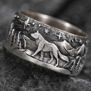 Anello Vintage con Coppia di Lupi per Uomo e Donna, Gioiello da Dito di Tendenza - Product Image 6