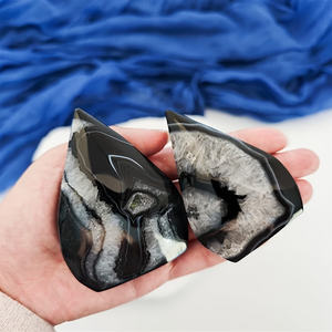 Cuarzo de Cristal Natural Curativo al por Mayor, Artesanía de Alta Calidad, Ágata Negra en Forma de Llama para Decoración - Product Image 5