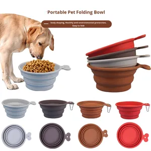 Custom Logo Outdoor Folding Silicone Pet Dog Bowl Hanging Hole Promotional for Indoor/Outdoor Cat Dog Food Use Promotions - Product Image 2