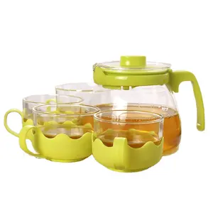 Cheap Teapot Set Glassware Pitcher Set 5 IN 1 Glass tea pot