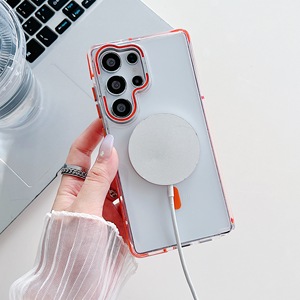 Nueva Funda Protectora para Teléfono Celular de PC Rígida con Anillo Magnético a Prueba de Golpes de Lujo con Fundas para Teléfono Móvil de Color Naranja para <span class=keywords><strong>Samsung</strong></span> S25 Ultra - Product Image 5