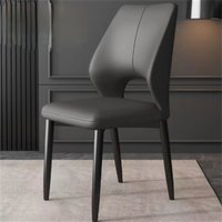 Chaise de salle à manger moderne en cuir PU, pieds en métal – Design ergonomique, imperméable et écologique pour écoles, maisons, bars et salles à manger