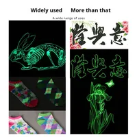 Fil Lumineux Polyester 150D 100g pour Broderie Informatique et Couture de Chapeaux, Vert Fluorescent Bleu