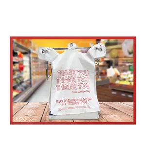Bolsa de embalaje desechable con logotipo personalizado para llevar en supermercado, bolsas de plástico para compras de pe, barata