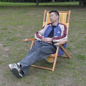 Silla de Playa Vintage de <span class=keywords><strong>Madera</strong></span> con Reposabrazos, Silla <span class=keywords><strong>Plegable</strong></span> de <span class=keywords><strong>Lona</strong></span> con Almohada, <span class=keywords><strong>Tumbona</strong></span> Retro a Rayas para Exteriores - Product Image 3