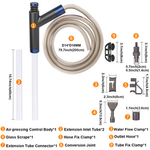 Akvaryum çakıl temizleyici elektrikli otomatik çıkarılabilir vakum su değiştirici kum yosun temizleyici filtre değiştirici - Product Image 6