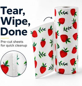 Rouleaux de chiffons microfibres jetables à séchage rapide personnalisés pour la cuisine, la vaisselle et la maison, 100% polyester, imprimés - Product Image 2