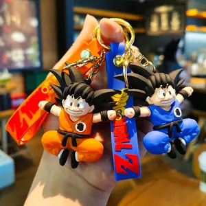 8 Molds Anime Dragon Balls Goku Characters 3D Ball Goku PVC Rubber Keychain