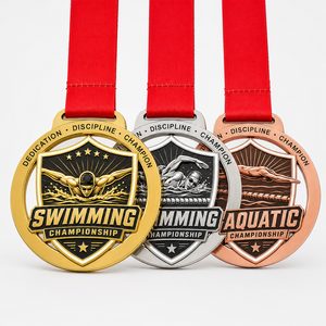 Medallas Personalizadas con Logotipo y Letra, Medallas de Natación de Aleación de Zinc Giratorias, Medallas Metálicas Huecas con Logotipo y Letra Personalizados - Product Image 1