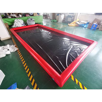 Bon marché Prix souple PVC rouge gonflable tapis de lavage de voiture nettoyage Garage tapis de confinement de sol en plastique