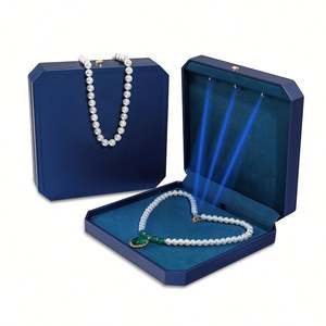 Joyero de cuero PU con luz LED para anillo, collar, regalo, exhibición, logotipo personalizado - Product Image 5