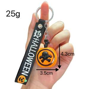 Porte-clés fantôme 3D en PVC pour Halloween, lanterne citrouille mignonne de dessin animé, écologique, durable, non toxique, petit cadeau, pendentif, couleur personnalisable - Product Image 5