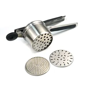 2020 Kitchen Gadgets Stainless Steel 304 Potato Press Fruit Vegetable Potato Masher Potato Ricer