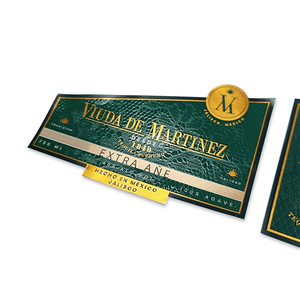 Tùy chỉnh sang trọng 3D véc ni in ấn chai rượu vang bao bì nhãn vàng lớn lên lá dập kết cấu dập nổi Vinyl Nhãn dán nhãn - Product Image 3