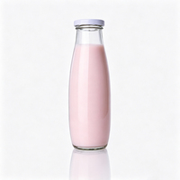 Bouteille en verre pour boissons, jus, lait, écologique, scellée, avec couvercle, 250 ml, 500 ml, 1000 ml, 1 l