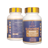 Suplemen Herbal Pemutih Kulit Private Label OEM/ODM Formula 1500mg Glutathione Kolagen Vitamin C Antioksidan Kapsul
