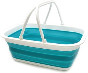 De silicona plegable BasketTote CollapsibleTub con mango plegable cesta de compras portátil al aire libre cesta de Picnic cráter - Product Image 4