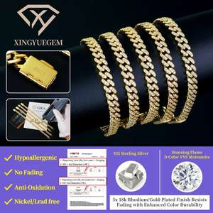 Bulk Spot Wholesale Hip Hop Jewelry Miami 6mm Cuban Link <b>Chain</b> Bracelet <b>Gold</b> <b>Plated</b> 925 Silver Iced Vvs Moissanite GRA Certified - Product Image 4