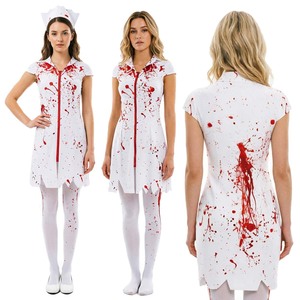 <span class=keywords><strong>Costume</strong></span> da <span class=keywords><strong>Infermiera</strong></span> Zombie Sanguinante per Halloween 2024, Set Completo per Donna HOHC-009 - Product Image 1
