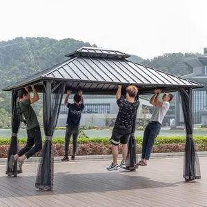 Gazebo de metal forte para venda conjunto de móveis de pátio de hotel jardim barraca de gazebo ao ar livre