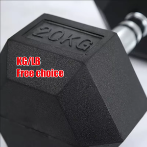 Venta al por mayor de fábrica: Mancuernas hexagonales recubiertas de caucho para gimnasio, pesas libres en libras, con logotipo personalizado. - Product Image 1