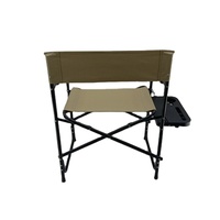 Ensemble de mobilier d'extérieur, chaise de réalisateur pliante avec table d'appoint, chaise de campagne de réalisateur pliable avec porte-gobelet