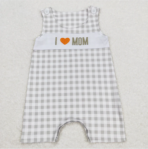 Ensembles de vêtements pour enfants en spandex/polyester écologiques à manches courtes assortis pour frères et sœurs, avec inscription « I Love Mom » - Product Image 5