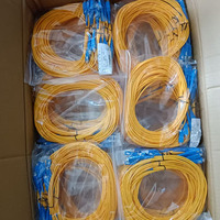 SC/APC SC/APC Kabel Patch Serat Optik Mode Tunggal Berlapis Baja Jumper Optik SIMPLEX 9/125um OS1/OS2 Kompatibel LSZH Putih 3m Modem