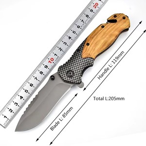 سكين خارجي قابل للطي محمول للتخييم والصيد سكين جيب قابلة للطي مقبض خشبي للدفاع عن النفس سكين تكتيكي قابل للطي - Product Image 2