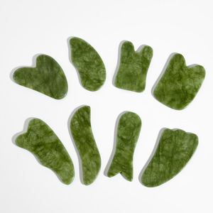 Con lăn đá mặt, đá ngọc bích tự nhiên, màu xanh lá cây, dùng để massage mặt, kiểu dáng OEM, thương hiệu LRYS, có hộp, CN/GUA - Product Image 2