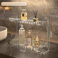 Panier de rangement mural pour salle de bain, organisateur de maquillage transparent, étagère de rangement en acrylique, support de rangement pour toilettes