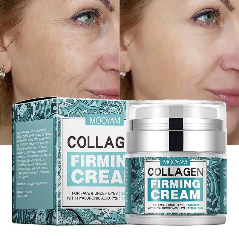 Collagen Chống Lão Hóa Sửa Chữa Mặt Kem Nhãn Hiệu Riêng Dưỡng Ẩm Nuôi Dưỡng Kem Dưỡng Ẩm Trên Khuôn Mặt Cổ Nếp Nhăn Làm Săn Da Ngày Kem Ban Đêm