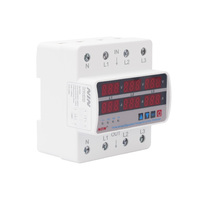 Protecteur de surtension et de sous-tension électronique triphasé en cuivre AC réglable 80A 380V avec récupération automatique IP20 1kVA Dispositif de protection