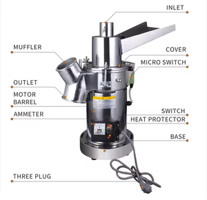 Vollautomatische Mini-Pulvermühle mit 2 Hämern, vertikale Stufenmühle für Getreide und Gewürze, 220V Motor, für Nüsse, Mehl und Gewürze - Product Image 6