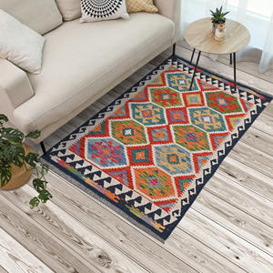Custom Size Afghan Kilim Rugs Handcrafted Wool Rugs with Geometric Patterns - Product Image 1