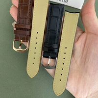 Bracelet de rechange en cuir véritable de luxe, motif crocodile, 20 mm, boucle plaquée or, confortable, vente en gros
