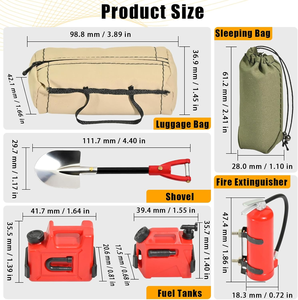 1/10 Simuliertes Kletterauto TRX4 + SCX10 Dekorationszubehör + Gepäcknetz + Kraftstofftank + Öltank + Antenne + Gepäcktasche + Schaufel - Product Image 3