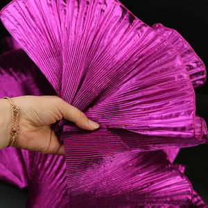 Tela metálica ondulada para vestido de boda, accesorios de tela de encaje plisado, con volantes, Organza, diseño transparente, bricolaje - Product Image 2