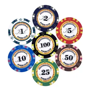 Ceramic poker chips professional custom 39mm*3.5mm and 10g per piece coin ultimate casino royal chips for gambling games