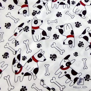 BELL VITA marque 100% haut de gommage en coton avec des uniformes d'hôpital sans effort de conception d'os de chien sérigraphiés blancs - Product Image 2