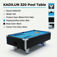 Table de billard de qualité commerciale avec structure en bois massif et ardoise durable, disponible en 7, 8 et 9 pieds, pour jeu en intérieur