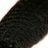 3 paquets de cheveux humains brésiliens crépus droits-Extensions de cheveux vierges de qualité 12A, noir naturel non traité pour femmes