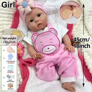 Artificial Full Body <b>Silicone</b> <b>Reborn</b> Baby <b>Doll</b> Open Mouth 46cm Chubby Platinum <b>Silicone</b> Toddler for Collectors - Product Image 5